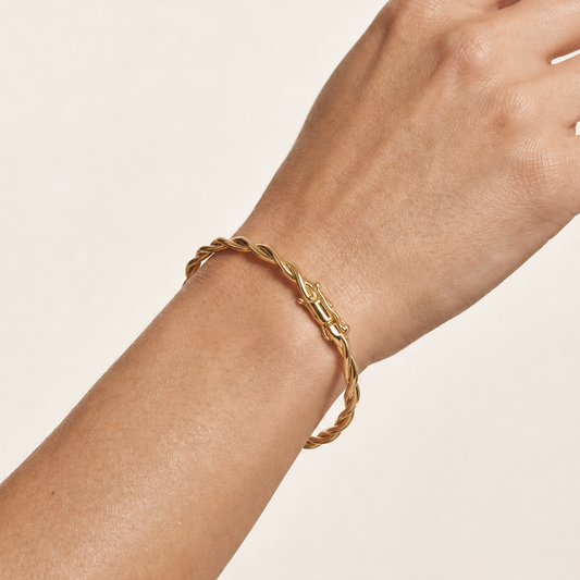 Solid Gold Twist Bangle