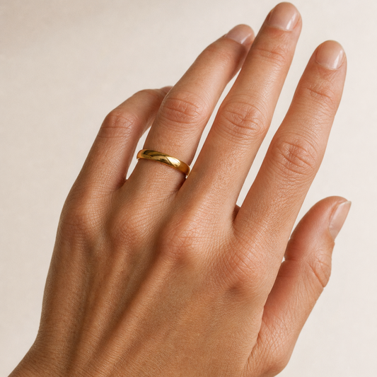 Solid Gold Slim Wedding Band Ring