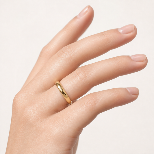 Solid Gold Slim Wedding Band Ring