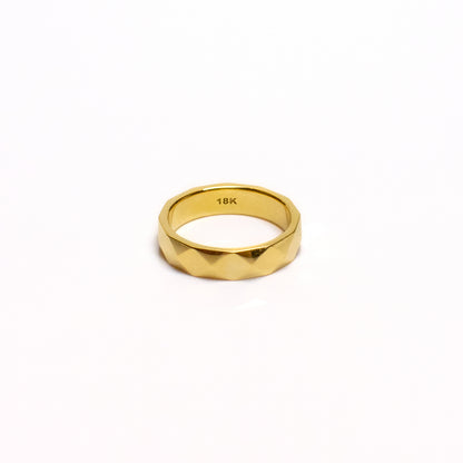 Gold Faceted Band | Solid Gold Ring Priced by Weight in Canada