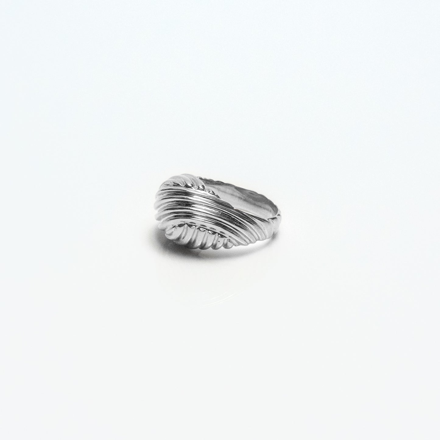Solid Gold Dome Croissant Ring (18k, 20k, 22k)