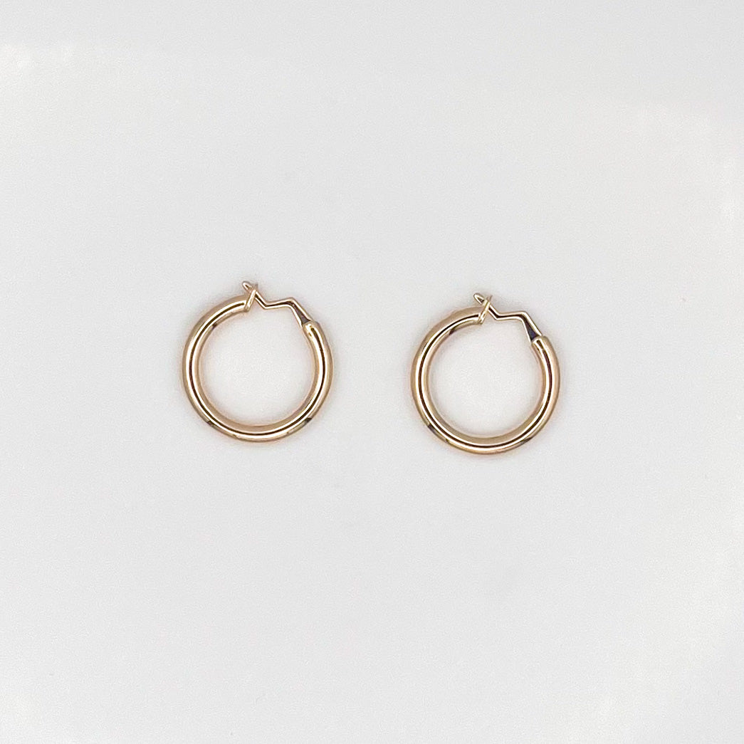 Solid Gold Domed Hoop Earrings