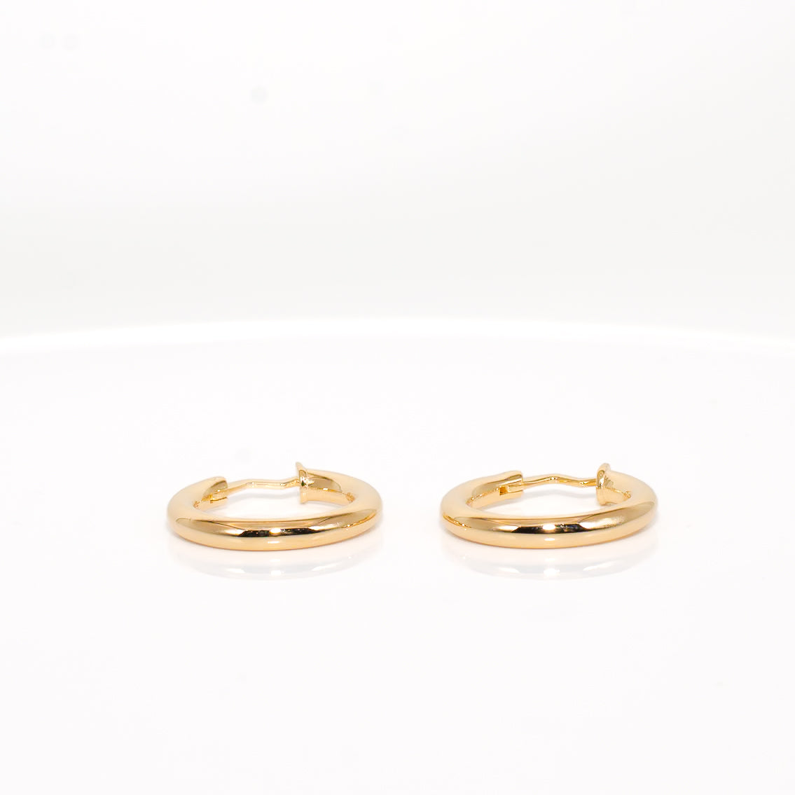 Solid Gold Domed Hoop Earrings