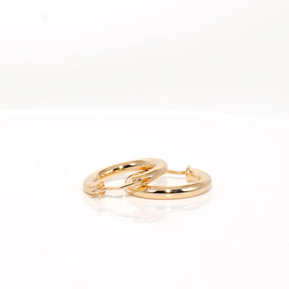 Solid Gold Domed Hoop Earrings