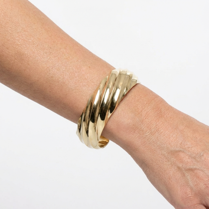 Solid Gold Textured Cuff