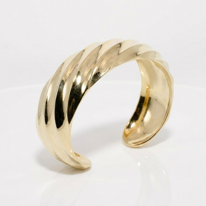 Solid Gold Textured Cuff
