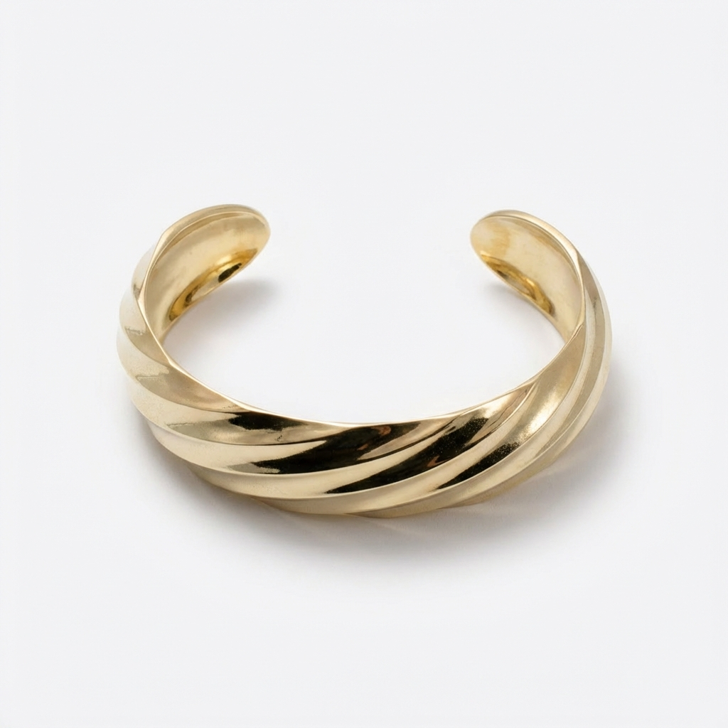 Solid Gold Textured Cuff