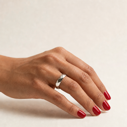 Solid Gold Faceted Band Ring