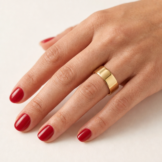 Solid Gold Flat Band Ring