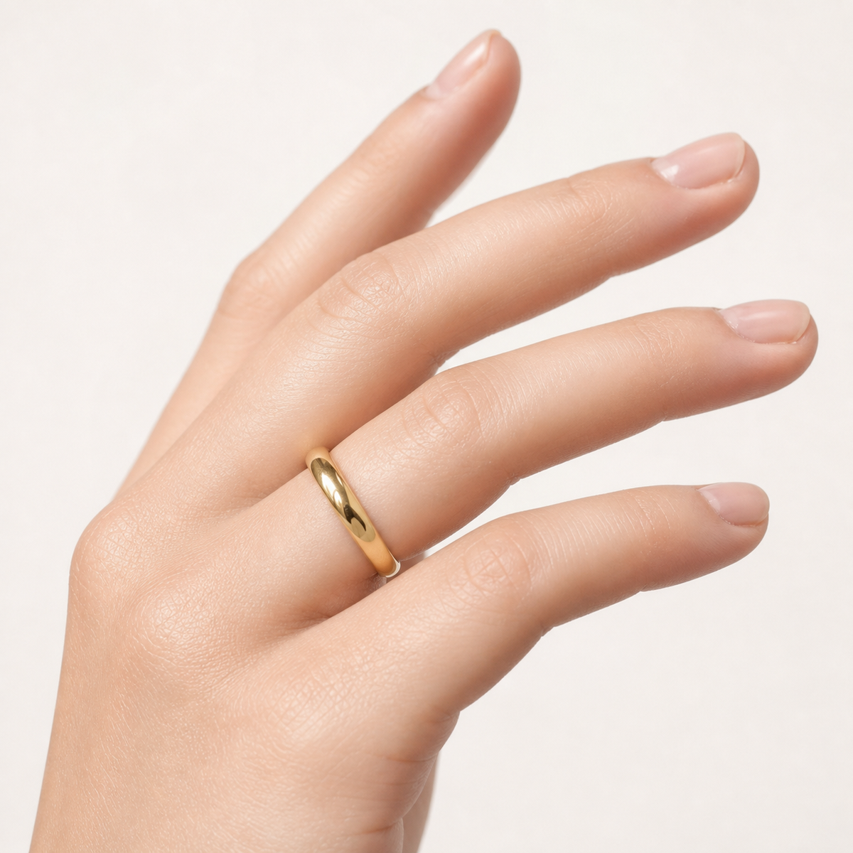 Solid Gold Slim Wedding Band Ring