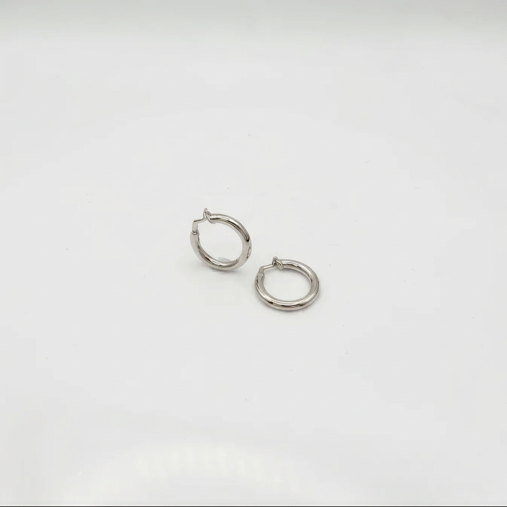 Small Solid Gold Domed Hoop Earrings