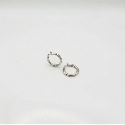 Small Solid Gold Domed Hoop Earrings