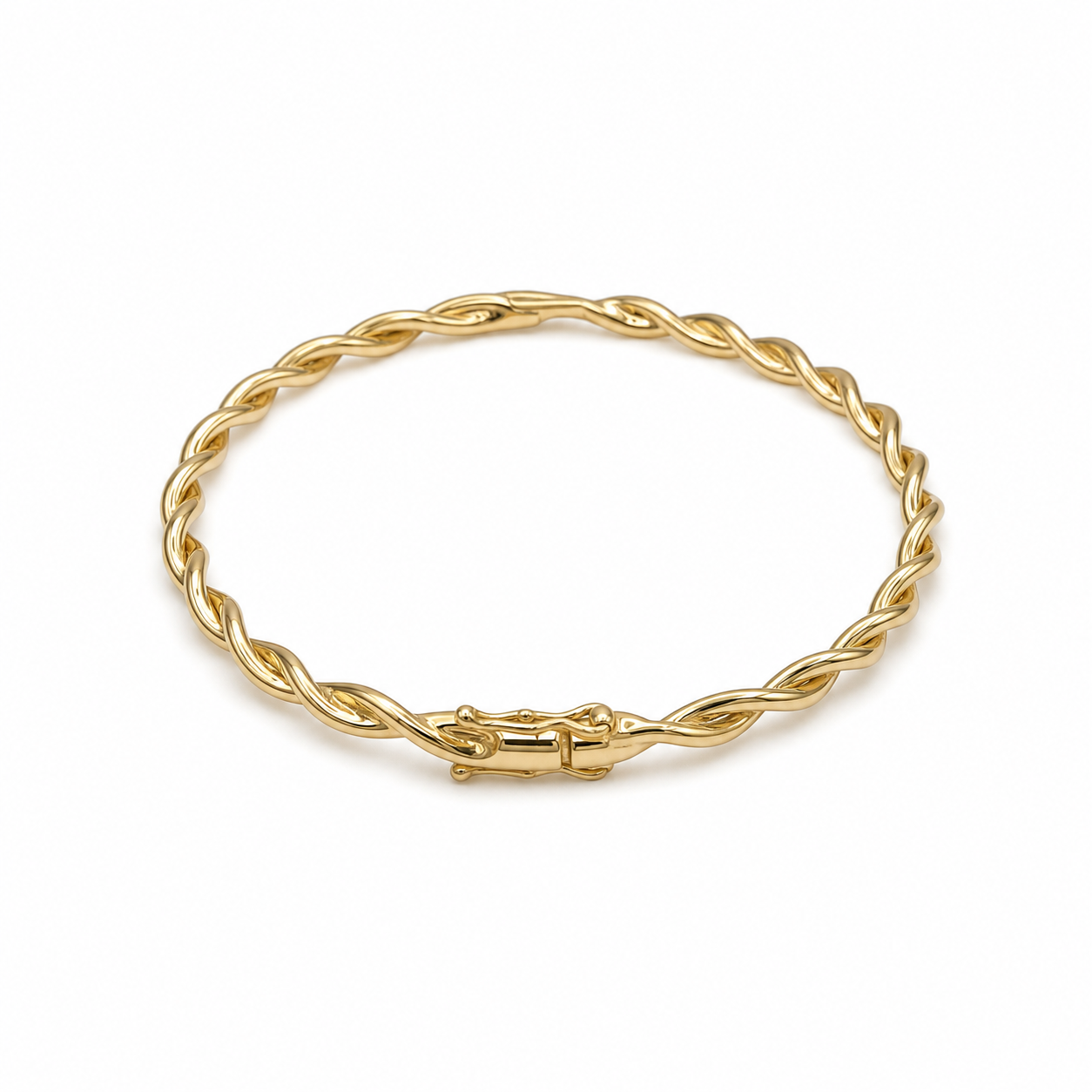 Solid Gold Twist Bangle