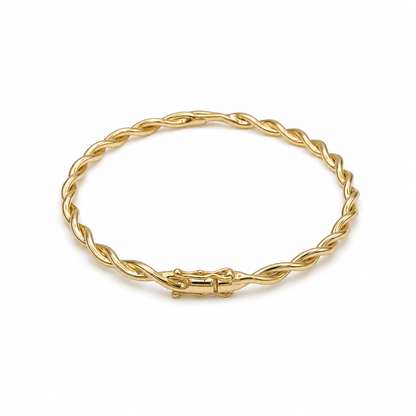 Solid Gold Twist Bangle